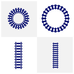 Set of Railroads Design Vector, Railroads Design Template, Icon Symbol, Illustration