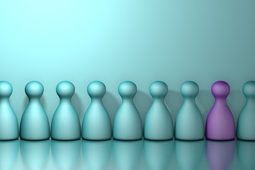 Leadership and team members. Group of game figures