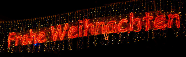 Street illumination Frohe Weihnachten (Merry christmas)