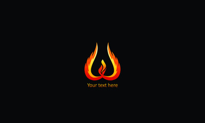 creative abstract Letter W modern logo design with flame or fire element, red and yellow colour, vector logo template. This alphabet is suitable for cooking, temperature or fast business.