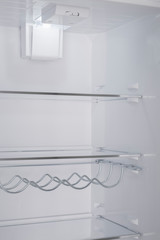 Refrigerator Isolated on White Background. Modern Kitchen and Domestic Major Appliances