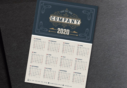 Vintage Calendar Layout 