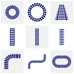 Set of Railroads Design Vector, Railroads Design Template, Icon Symbol, Illustration