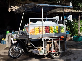 OLMobile fruit truck. Street fruit truck in Thailand