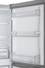 Refrigerator Isolated on White Background. Modern Kitchen and Domestic Major Appliances