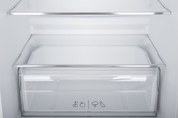 Refrigerator Isolated on White Background. Modern Kitchen and Domestic Major Appliances