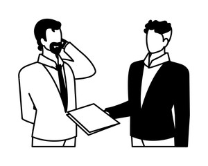 cute businessmen with various views, poses