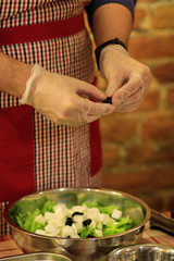 chef preparing a salad
