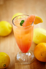 Lemon and pink grapefruit juice 