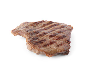 Delicious grilled beef steak isolated on white