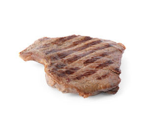 Delicious grilled beef steak isolated on white