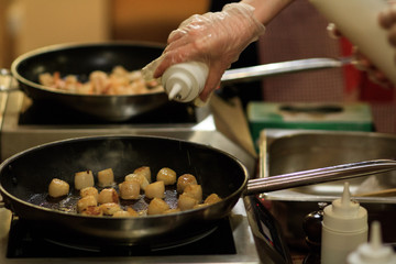 chef preparing food in kitchen