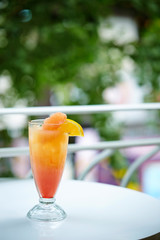 Lemon and pink grapefruit juice 