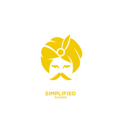 gold sultan logo icon design vector illustration - obrazy, fototapety, plakaty