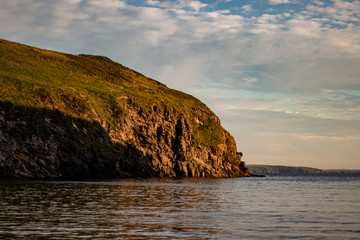 Evening sun on a coastal cliff