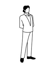 businessman standing on white background