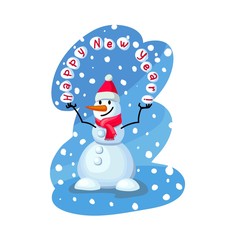 snowman. symbols of christmas and new year