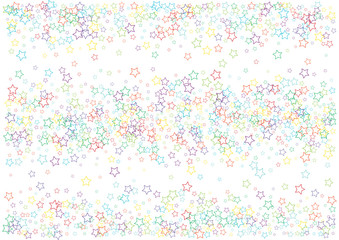 Festive colorful star confetti background. Abstract frame confetti texture for holiday, postcard, poster, website, carnivals, birthday and children's parties. Cover confetti mock-up. Wedding card