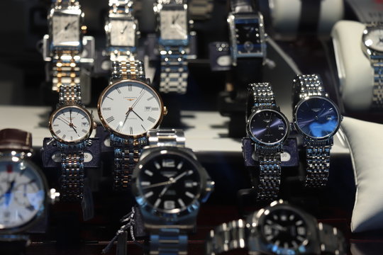 Haarlem, The Netherlands - October 6th 2018: Longines watches