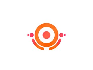 Abstract logo, in the form of a circle, peach color with the addition of pink,
