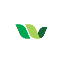 color leaf v logo design