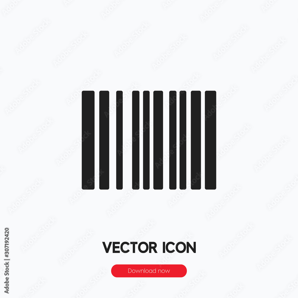 Fototapete bar code icon vector. linear style sign for mobile concept and web design. qr code symbol illustrati