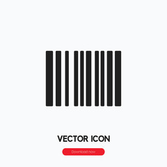 Bar code icon vector. Linear style sign for mobile concept and web design. QR code symbol illustration. Pixel vector graphics - Vector.