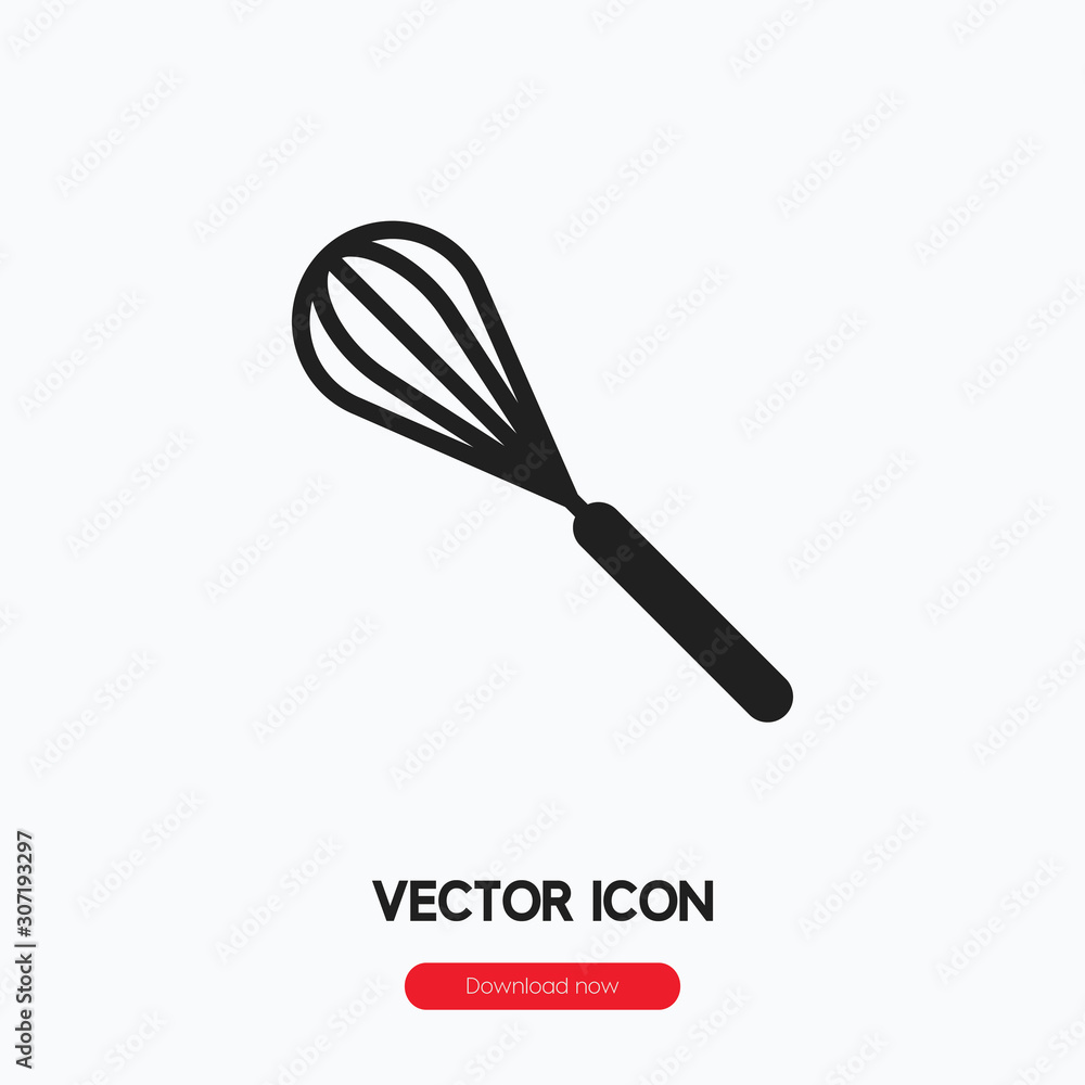 Poster whisk icon vector. linear style sign for mobile concept and web design. mixer symbol illustration. p