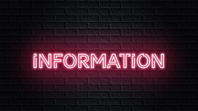 red neon video animation information