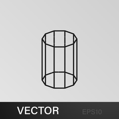 decagonal prism icon. Geometric figure Element for mobile concept and web apps