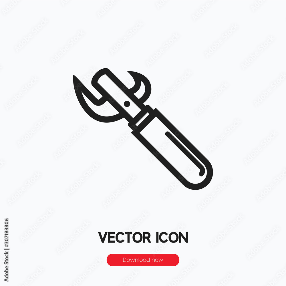 Poster can opener icon vector. linear style sign for mobile concept and web design. can opener symbol illus
