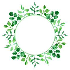 Watercolor leaf frame