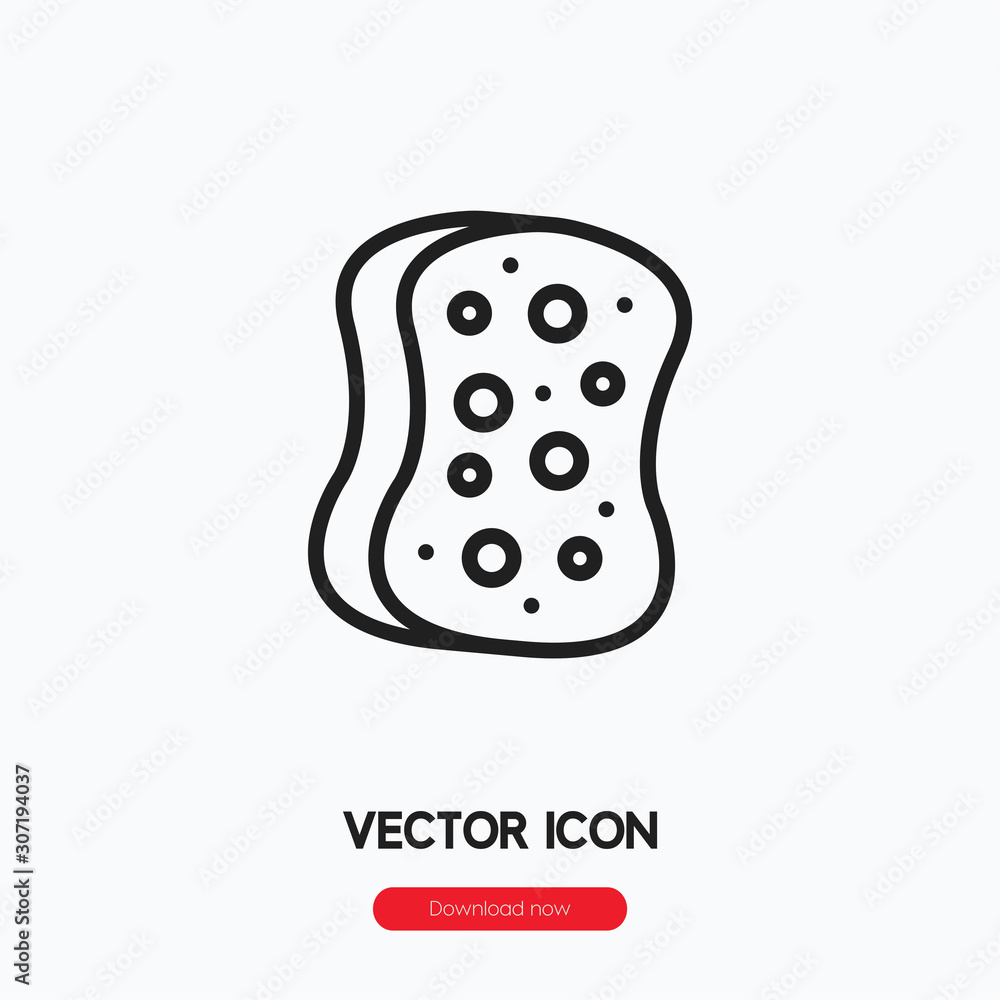 Poster sponge icon vector. linear style sign for mobile concept and web design. sponge symbol illustration.