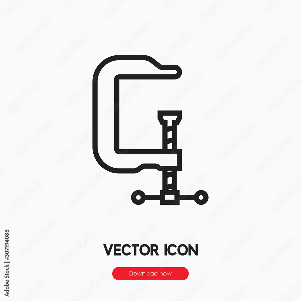 Poster clamp icon vector. linear style sign for mobile concept and web design. clamp symbol illustration. p