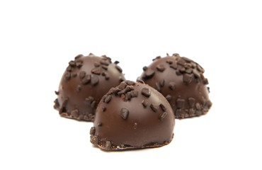 Belgian chocolate candies isolated