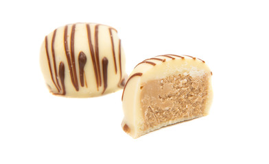 Belgian chocolate candies isolated