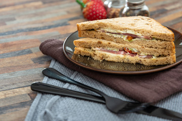 sandwich with ham of mozzarella