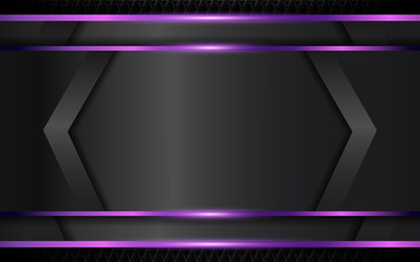 Fototapeta premium Abstract metallic purple and black frame design innovation technology concept layout background. Vector template for use element cover, banner, wallpaper, presentation, flyer