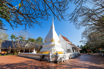 (Phra that Si Song Rak) the famous white pagoda is a Buddhist temple is a major tourist attraction...