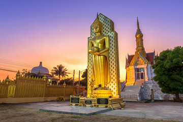 Fototapeta na wymiar PHITSANULOK, THAILAND - November 29,2019:Buddha statue at in Temple (Thai language:Wat Chan West) is a Buddhist temple (Thai language:Wat) It is a major tourist attraction Phitsanulok, Thailand.