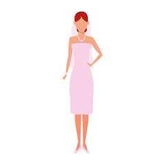 avatar bride standing icon, colorful design