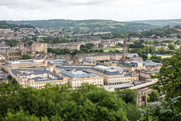 Fototapeta na wymiar City of Bath, Somerset, England, view from Alexandra Park.