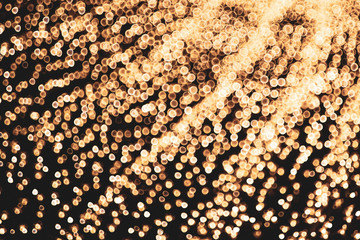 Defocused lights bokeh blurred gold color for background