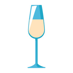 champagne glass icon, flat design