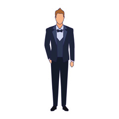 elegant man icon, flat design