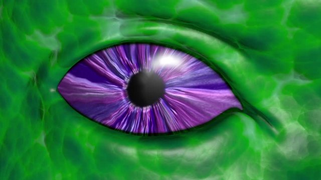 Alien eye blinking. Extraterrestrial eye opening, closing. Seamless looping  3d animation