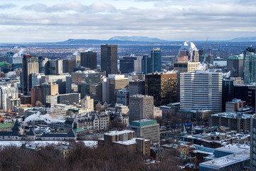 Fototapeta na wymiar A Montreal Cityscape in Winter