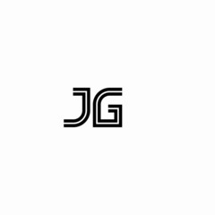 Obraz premium Initial outline letter JG style template 