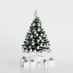 White christmas on white background	