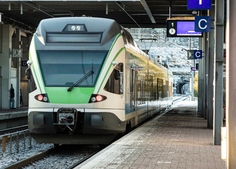 Train station, train, waiting for passengers